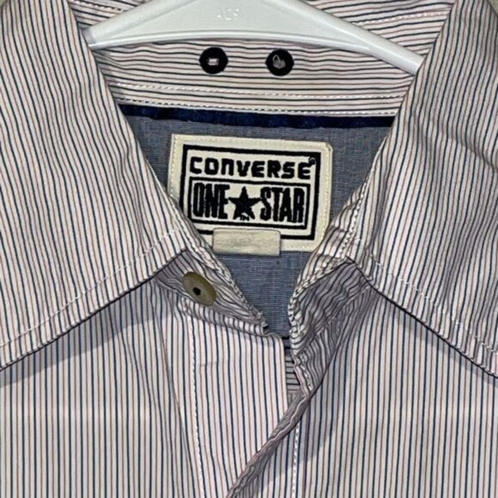 Convers Shirt‎ Mens Small Purple Striped Button Up Long Sleeve Converse